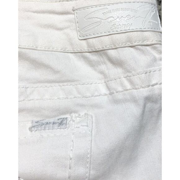 Seven 7 White Denim Jeans Embellished Pockets Casual Everyday Size 10 - Picture 5 of 11